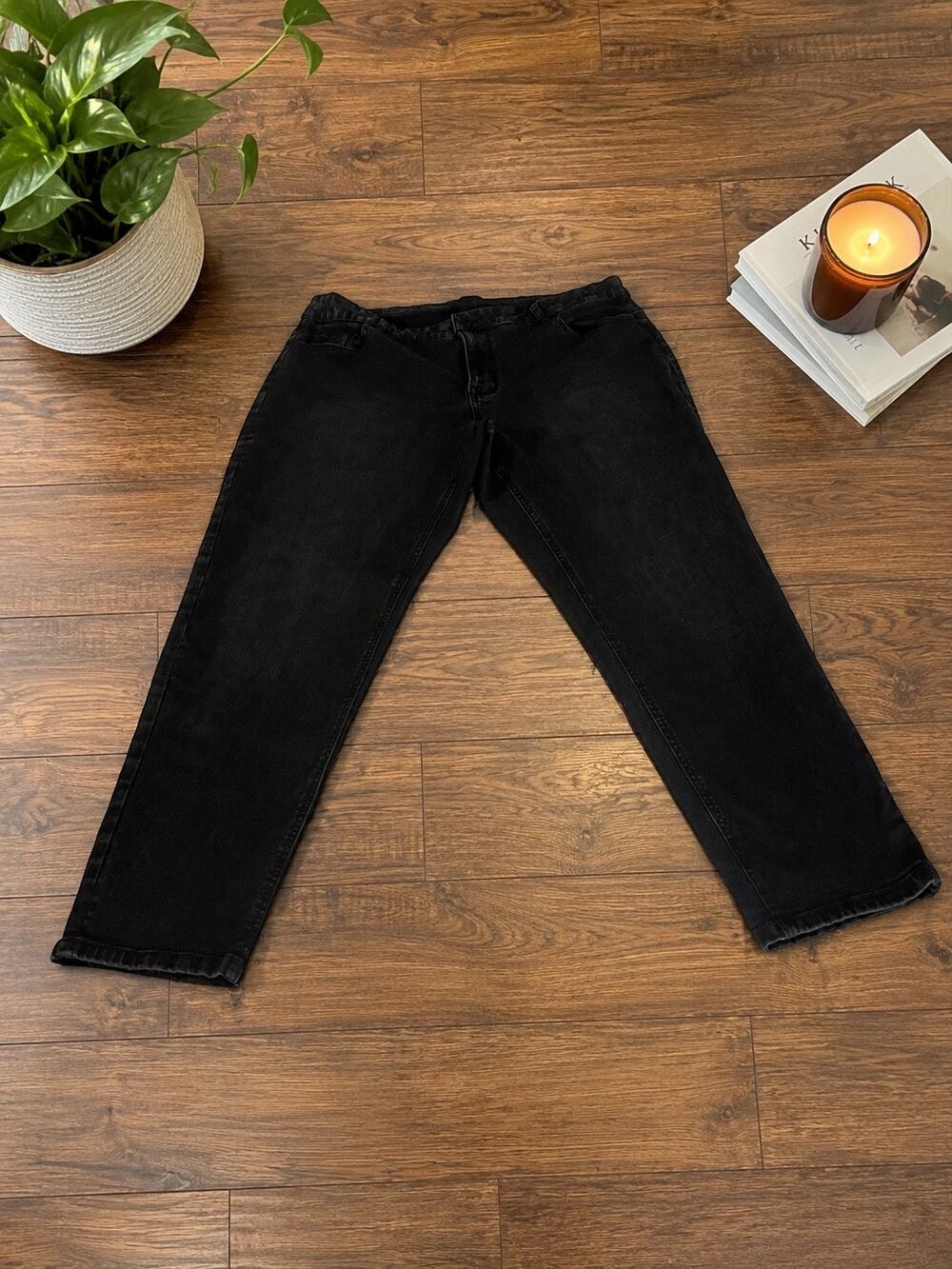 Avenue Denim Women’s 20AV Girlfriend Jeans Black Wash Plus Size